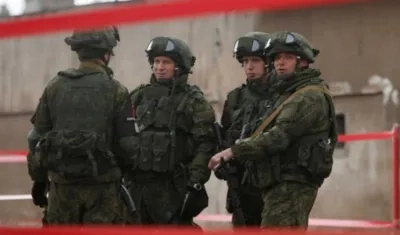 Foto de archivo de militares en Chechenia.