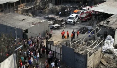 Lugar donde se produjo el incendio en Indonesia en una fábrica de fuegos artificiales.