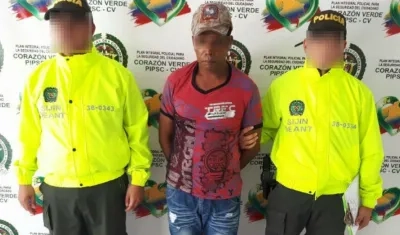 Alias 'Muelas', capturado por la Policía de Antioquia.