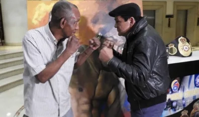 Antonio Cervantes 'Kid Pambelé' y Roberto 'Mano e' Piedra' Durán.