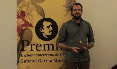 El escritor Alejandro Morellón Mariano ganador del Premio Hispanoamericano de Cuento Gabriel García Márquez 2017.