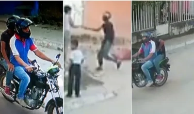 Momentos en que los "ruleteros" despojan del celular a la víctima.