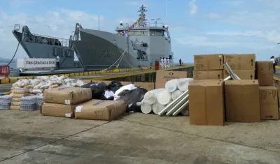 El buque, en puerto hondureño.