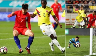 Partido amistoso celebrado entre Corea del Sur y Colombia en el Estadio de la Copa del Mundo de Suwon.