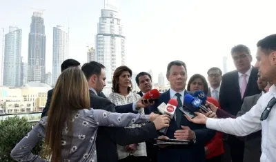 Juan Manuel Santos, presidente, en su visita oficial a Dubai.