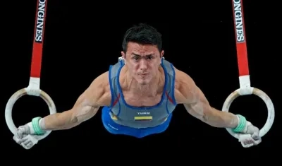 Jossimar Calvo compitiendo en los Juegos Bolivarianos.