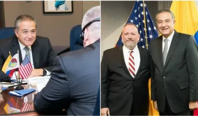 Vicepresidente Óscar Naranjo durante su visita a la DEA.