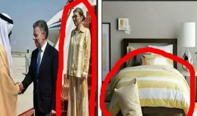 Meme sobre el vestuario de María Clemencia Rodríguez de Santos.