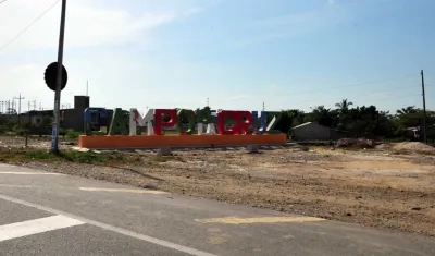 Entrada al municipio de Campo de la Cruz.
