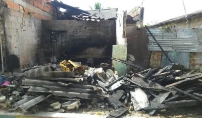 Así quedó la vivienda después del incendio.