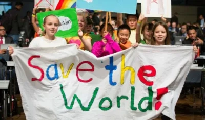 Más de 150 niños estuvieron en la ONU.