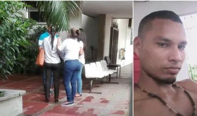 Familiares de Jesús Rodríguez en Medicina Legal e imagen en vida de la víctima.