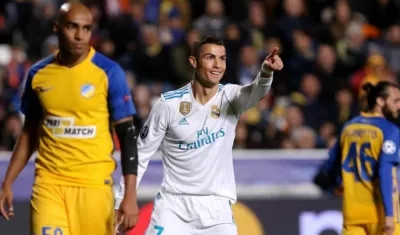 Cristiano Ronaldo en el partido. 