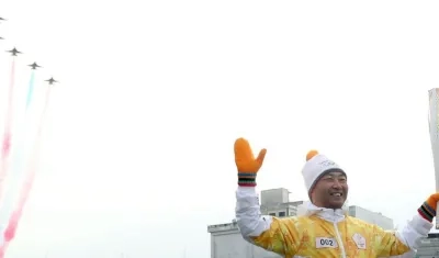 La antorcha de los Juegos Olímpicos de Invierno. 