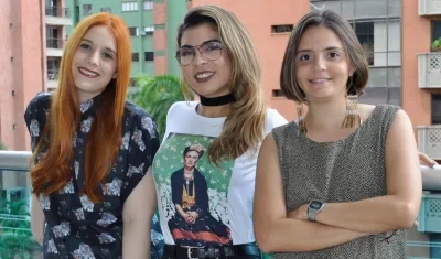 Las organizadoras Joan Velázquez, Laura Amador y Farah Diva.