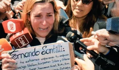 Jessica Gopar, esposa del cabo principal del submarino Fernando Gabriel Santilli.