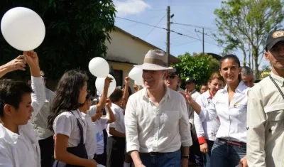 Presidente Santos durante su visita a La Montañita.
