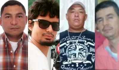 Francisco Sarmiento, Angello Alzamora Córdoba, Danny Jair Redondo Rojas y Henry Rueda Rosa.