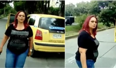 Mujer taxista con machete en Cali.