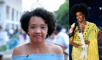 La diseñadora, periodista y bloguera Laura Romero y Miss Jamaica Davina Bennett.