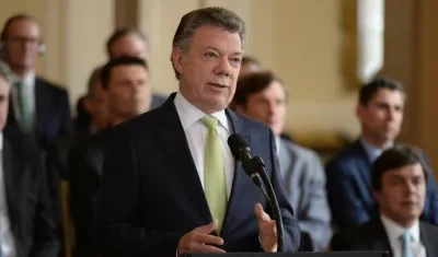 Juan Manuel Santos, presidente.