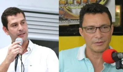 Luis Miguel Cotes (izq) reaccionó a la captura de Caicedo. 