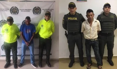 William Calle Orozco y Vidal Castro, capturados en Santa Marta y Tubará, respectivamente.