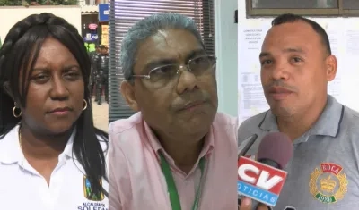 Josefa Cassiani, secretaria de Gobierno de Soledad; Nelson Navarro, personero del municipio y Ricardo Velasco, dueño de la polvorera.