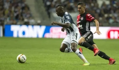 Avilés Hurtado, delantero colombiano del Monterrey. 