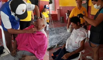 Afeitada y corte de cabello para habitantes de la calle.