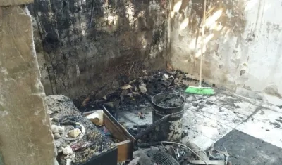 Así quedó parte de la vivienda. 