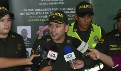 Teniente coronel Hugo Molano, comandante operativo de la Policía Metropolitana de Barranquilla.