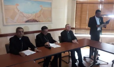 Imagen de la rueda de prensa en el Episcopado colombiano.