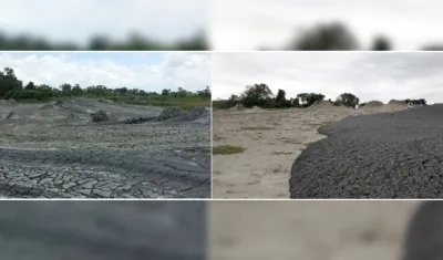 En esta foto se observa el lodo del volcán tras la erupción.