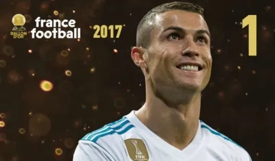Cristiano Ronaldo al ser anunciado ganador del balón de oro.