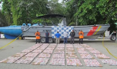 La embarcación fue interceptada a unas 68 millas náuticas  al norte de Tumaco.,