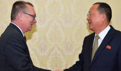 Jeffrey Feltman el pasado jueves en Pyongyang (Corea del Norte)