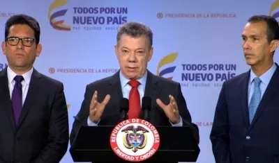 El MinAgricultura, el Presidente Santos y el Director del ICA.