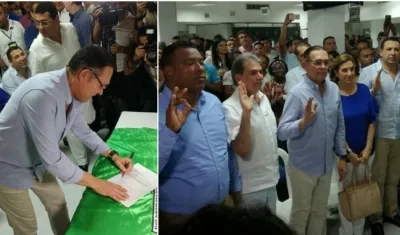 Senadores Efraín Cepeda y Laureano Acuña y los candidatos a la Cámara del Atlántico.