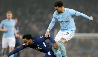 Acción del partido entre Manchester City y los Spurs. 