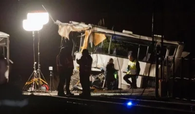 Así quedó el bus escolar. 