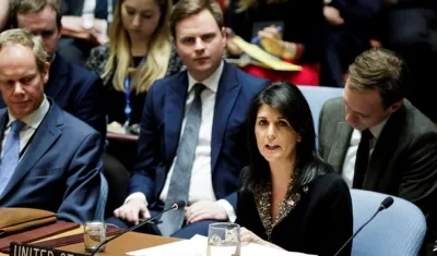 La embajadora de Estados Unidos ante la ONU, Nikki Haley.