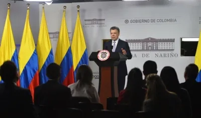 Juan Manuel Santos, presidente.