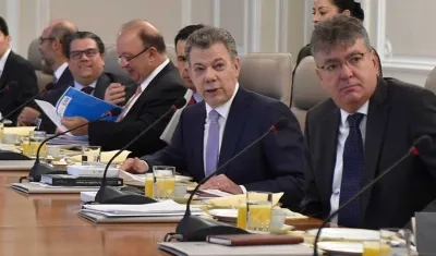 Juan Manuel Santos, presidente.