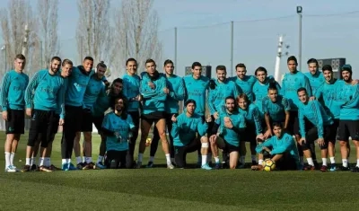 Jugadores del Real Madrid en la previa al Clásico. 