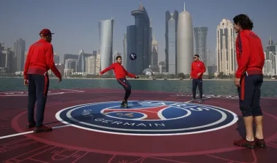 Jugadores del PSG se divierten en Catar. 