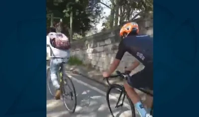 Rigoberto Urán durante un entrenamiento. 