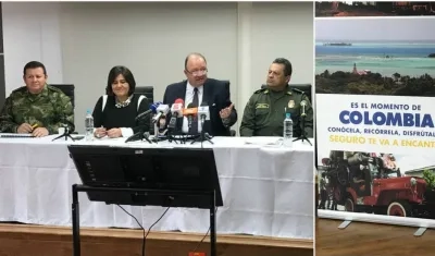 El Ejército, MinComercio, MinDefensa y la Policía, en la presentación de Seguro te va a encantar en Navidad.