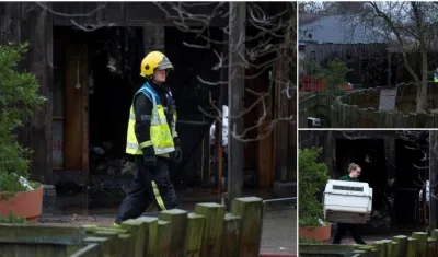 El personal del zoo que vive en el parque estaba en el lugar y comenzó a desplazar a los animales a un lugar seguro.