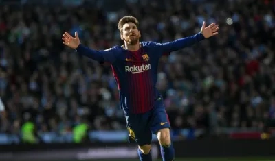 Messi celebrando su gol. 